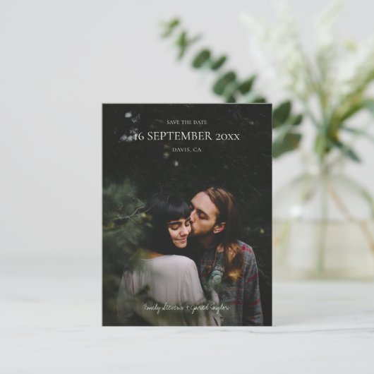 Eenvoudige, moderne minimalistische opslagdatum briefkaart (Staand voorkant)