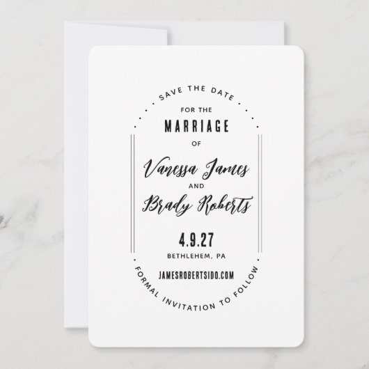 Eenvoudige, moderne minimalistische opslagdatum kaart (Voorkant)