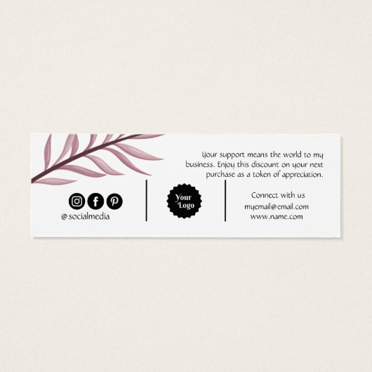 Eenvoudige moderne minimalistische orde dank u mini visitekaartjes (Achterkant)