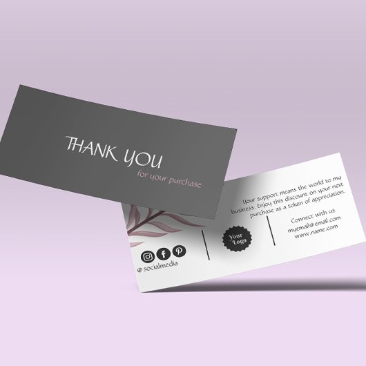 Eenvoudige moderne minimalistische orde dank u mini visitekaartjes