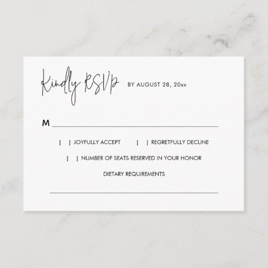 Eenvoudige moderne minimalistische QR-code RSVP br Informatiekaartje (Voorkant)