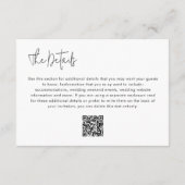 Eenvoudige moderne minimalistische QR-code RSVP br Informatiekaartje (Achterkant)