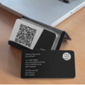 Eenvoudige moderne minimalistische QR-code zwart-w Visitekaartje