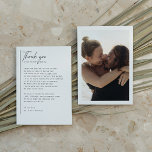 Eenvoudige, moderne & minimalistische romantische  bedankkaart<br><div class="desc">Een elegante & moderne foto dank u kaart aan onze Eenvoudige, Moderne & Minimalistische Romantische Foto Bruiloft collectie. Dit ontwerp kenmerkt de tekst in een elegante reeks typografie. Er is een aangepaste oprechte bedankboodschap om je dankbaarheid uit te drukken aan vrienden en familie. De achterkant van het ontwerp is voorzien...</div>