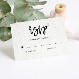 Eenvoudige Moderne Minimalistische RSVP Uitnodigin Notitiekaartje