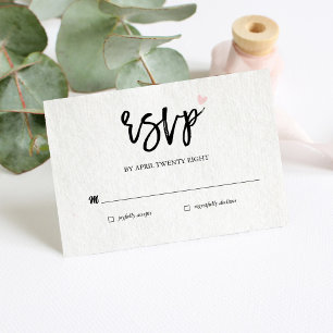 Eenvoudige Moderne Minimalistische RSVP Uitnodigin Notitiekaartje