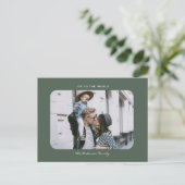 Eenvoudige moderne minimalistische schone Kerst-fo Briefkaart (Staand voorkant)