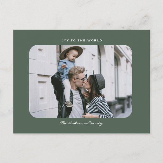 Eenvoudige moderne minimalistische schone Kerst-fo Briefkaart (Voorkant)