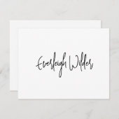 Eenvoudige moderne minimalistische scripttypografi notitiekaartje (Voorkant / Achterkant)