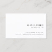 Eenvoudige moderne minimalistische Sjabloon profes Visitekaartje (Achterkant)