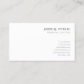 Eenvoudige moderne minimalistische Sjabloon profes Visitekaartje (Achterkant)