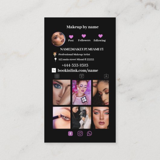 Eenvoudige moderne minimalistische sociale media visitekaartje (Achterkant)