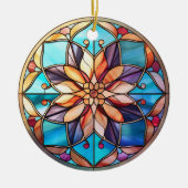 Eenvoudige moderne minimalistische Stain Glass Chr Keramisch Ornament (Voorkant)