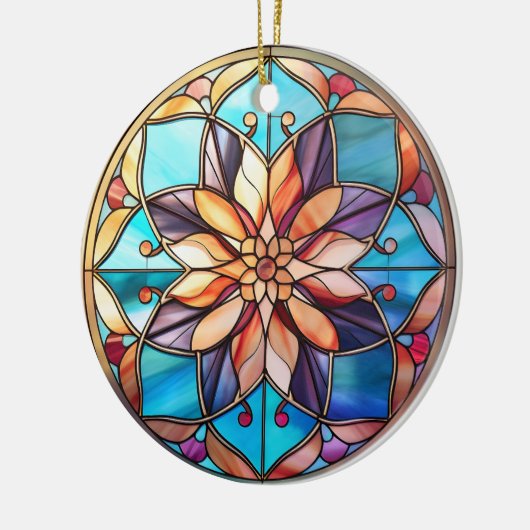 Eenvoudige moderne minimalistische Stain Glass Chr Keramisch Ornament (Links)