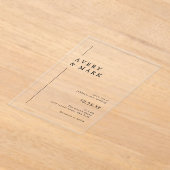 Eenvoudige moderne minimalistische transparante br acryl uitnodigingen (Laagn)