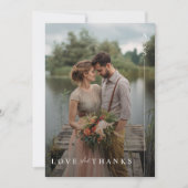 Eenvoudige moderne minimalistische trouwfoto bedankkaart (Voorkant)