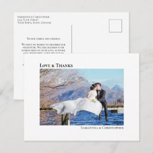 Eenvoudige Moderne Minimalistische Trouwfoto Liefd Briefkaart