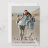 Eenvoudige moderne minimalistische twee foto's save the date (Voorkant)