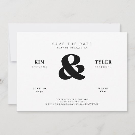 Eenvoudige moderne minimalistische typografie brui save the date (Voorkant)