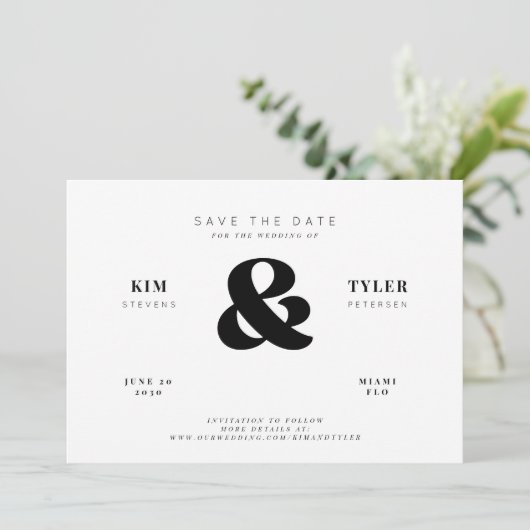 Eenvoudige moderne minimalistische typografie brui save the date (Staand voorkant)
