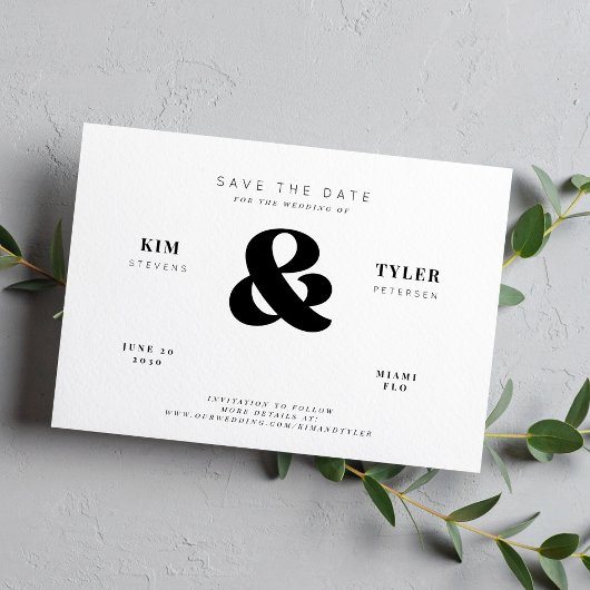 Eenvoudige moderne minimalistische typografie brui save the date