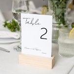 Eenvoudige moderne minimalistische typografie wit kaart<br><div class="desc">Pas deze stijlvolle eenvoudige minimalistische elegante moderne witte tafelnummerkaart aan.</div>