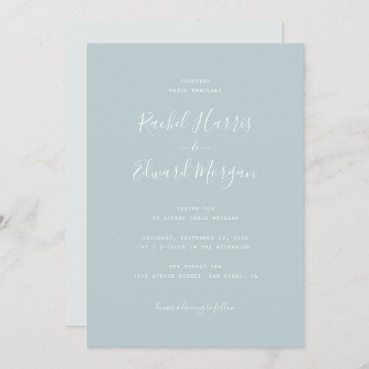 Eenvoudige, moderne minimalistische uitnodiging to (Voorkant / Achterkant)