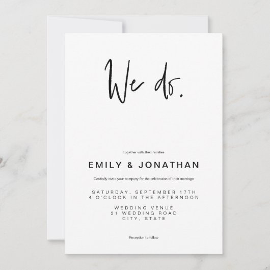 Eenvoudige, moderne minimalistische uitnodiging to (Voorkant)