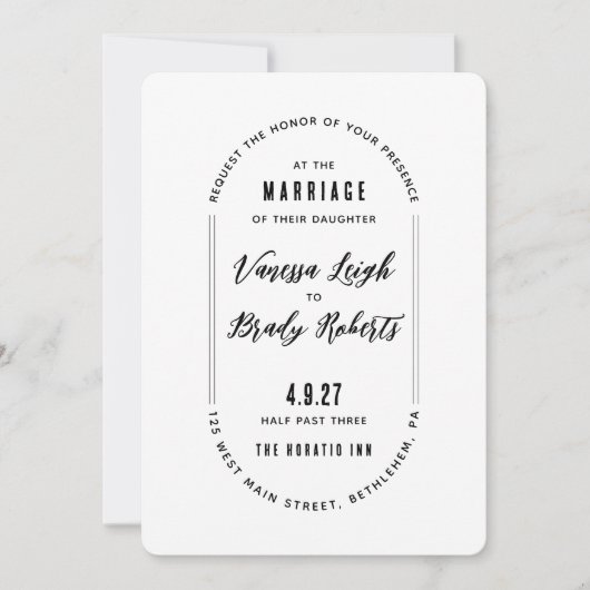 Eenvoudige, moderne minimalistische uitnodiging to (Voorkant)