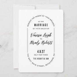 Eenvoudige, moderne minimalistische uitnodiging to