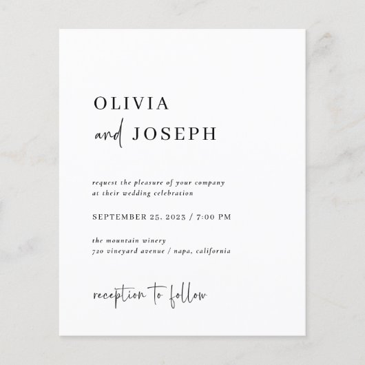 Eenvoudige, moderne minimalistische uitnodiging to (Voorkant)