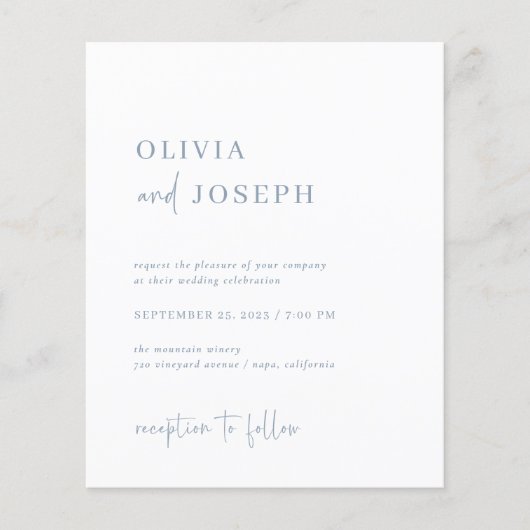 Eenvoudige, moderne minimalistische uitnodiging to (Voorkant)