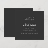 Eenvoudige, moderne, minimalistische vierkant met  save the date (Voorkant / Achterkant)