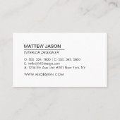 Eenvoudige, moderne minimalistische Visitekaartjes (Achterkant)