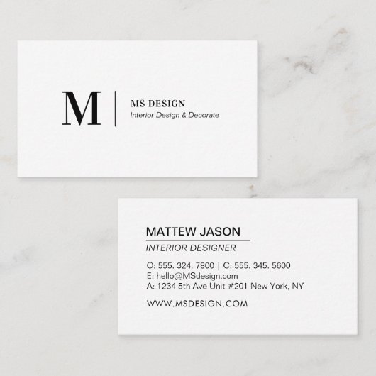 Eenvoudige, moderne minimalistische Visitekaartjes (Voorkant / Achterkant)