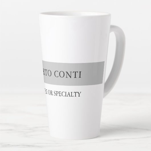 Eenvoudige, moderne minimalistische vlakke latte mok (Rechterhoek)