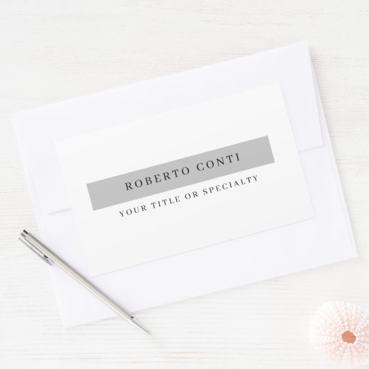 Eenvoudige, moderne minimalistische vlakke rechthoekige sticker (Envelop)