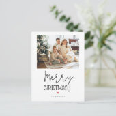 Eenvoudige moderne minimalistische vrolijke kerstf feestdagenkaart (Staand voorkant)