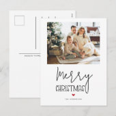 Eenvoudige moderne minimalistische vrolijke kerstf feestdagenkaart (Voorkant / Achterkant)