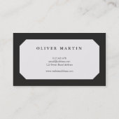Eenvoudige, moderne minimalistische zwart en licht visitekaartje (Achterkant)