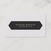 Eenvoudige, moderne minimalistische zwart en licht visitekaartje (Voorkant)