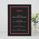 Eenvoudige moderne minimalistische zwart roze brui menu (Staand voorkant)