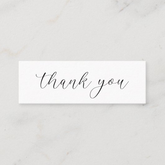 Eenvoudige moderne minimalistische zwart-wit dank  mini visitekaartje (Voorkant)