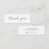 Eenvoudige moderne minimalistische zwart-wit dank mini visitekaartje (Voorkant / Achterkant)