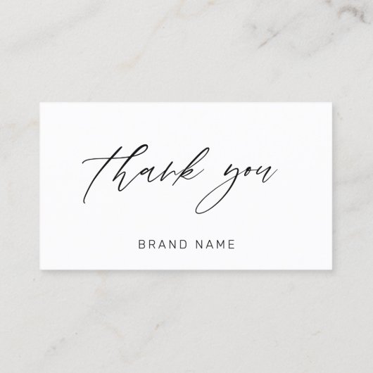 Eenvoudige moderne minimalistische zwart-wit dank visitekaartje (Achterkant)