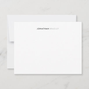 Eenvoudige, moderne minimalistische zwarte grijze  notitiekaartje