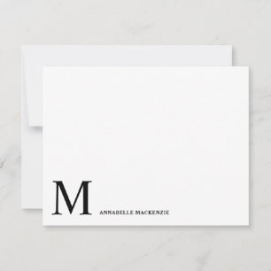 Eenvoudige Moderne Minimalistische Zwarte Monogram Kaart