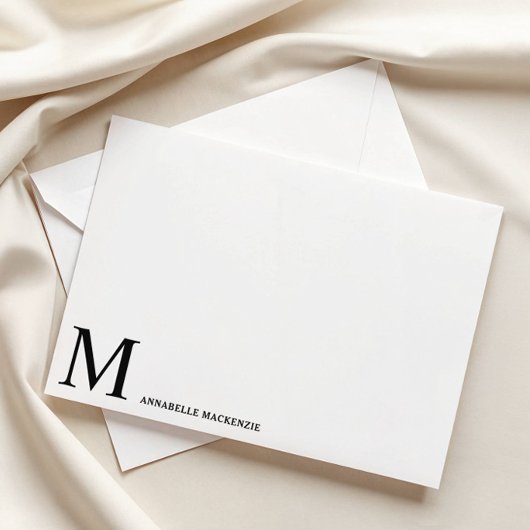 Eenvoudige Moderne Minimalistische Zwarte Monogram Kaart