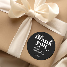 Eenvoudige Moderne Minimalistische Zwarte & Witte Ronde Sticker