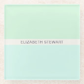 Eenvoudige moderne Mint Green en Aqua Glazen Onderzetter (Voorkant)